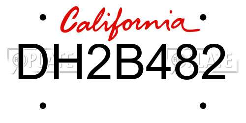 DH2B482 California License Plate