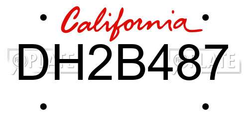 DH2B487 California License Plate