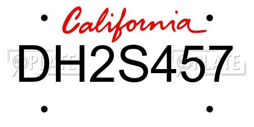 DH2S457 California License Plate