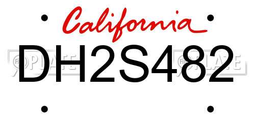 DH2S482 California License Plate