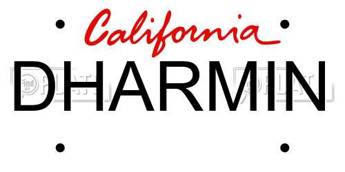 DHARMIN California License Plate