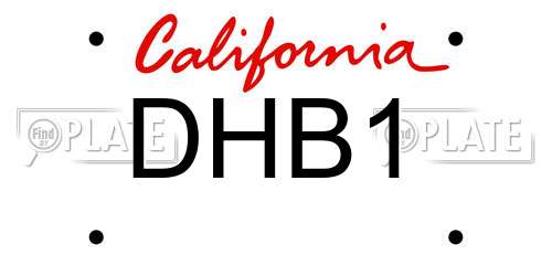 DHB1 California License Plate