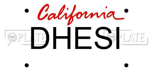 DHESI California License Plate