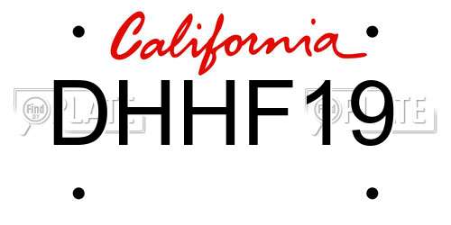 DHHF19 California License Plate