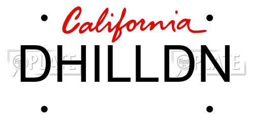 DHILLDN California License Plate