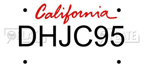 DHJC95 California License Plate