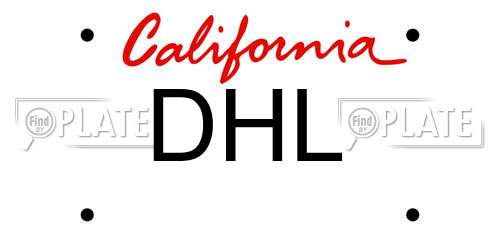 DHL California License Plate