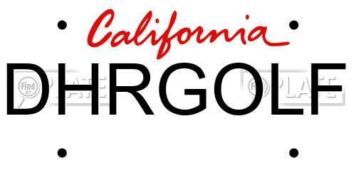 DHRGOLF California License Plate