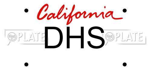 DHS California License Plate