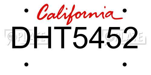 DHT5452 California License Plate