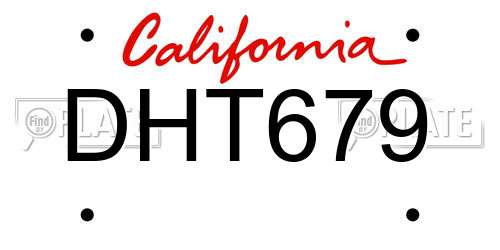 DHT679 California License Plate