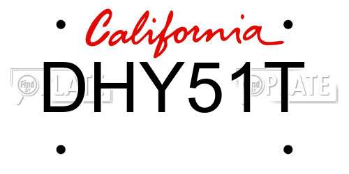 DHY51T California License Plate
