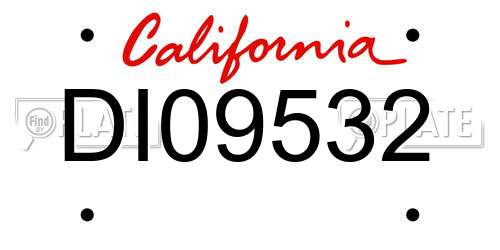 DI09532 California License Plate