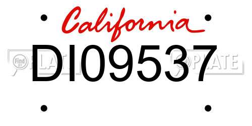DI09537 California License Plate