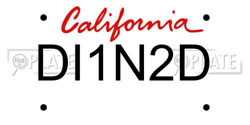 DI1N2D California License Plate