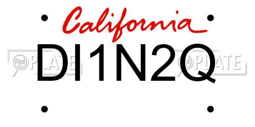 DI1N2Q California License Plate