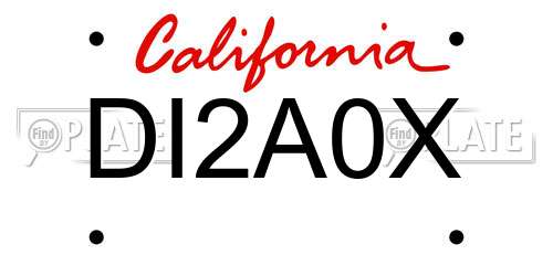 DI2A0X California License Plate