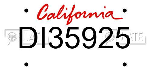 DI35925 California License Plate