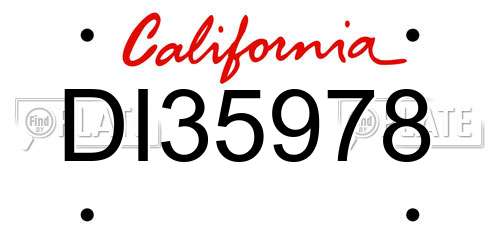 DI35978 California License Plate