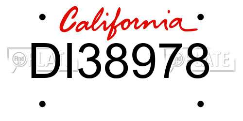 DI38978 California License Plate