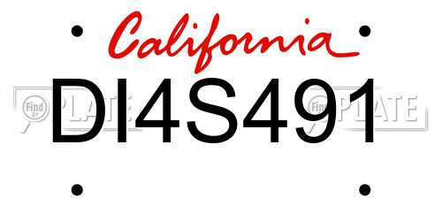 DI4S491 California License Plate