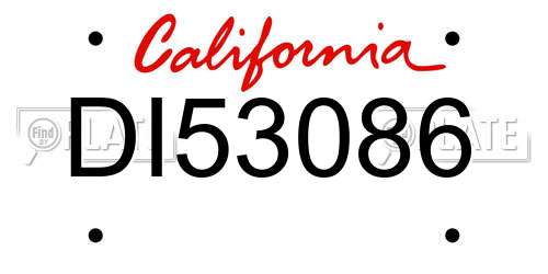 DI53086 California License Plate