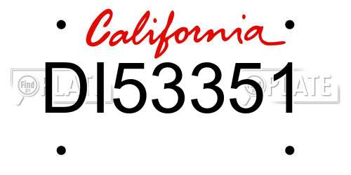 DI53351 California License Plate