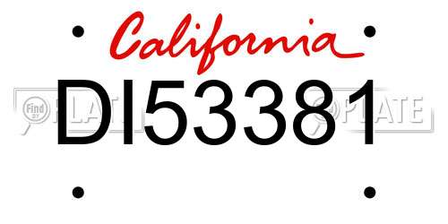 DI53381 California License Plate