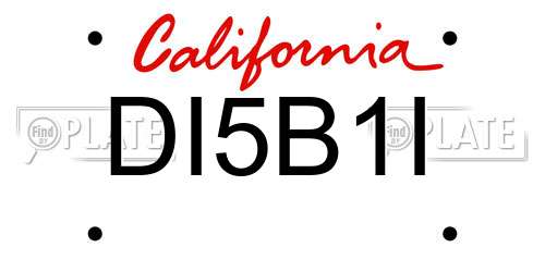DI5B1I California License Plate