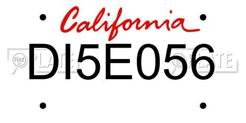 DI5E056 California License Plate