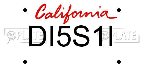 DI5S1I California License Plate