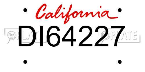 DI64227 California License Plate