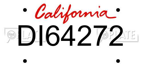 DI64272 California License Plate
