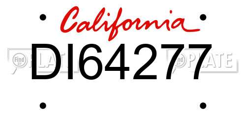 DI64277 California License Plate