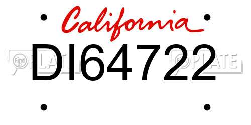 DI64722 California License Plate