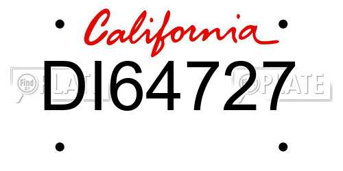DI64727 California License Plate