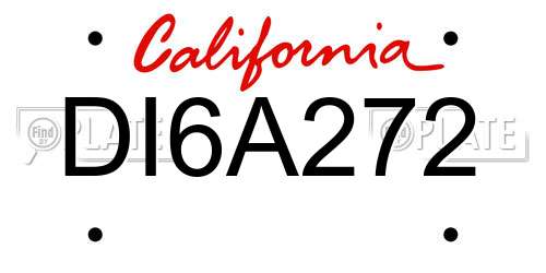 DI6A272 California License Plate