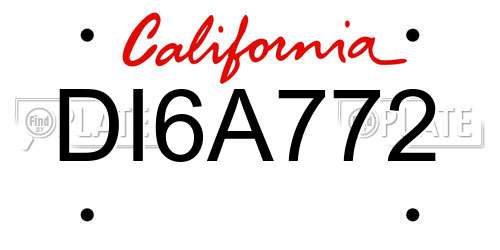DI6A772 California License Plate