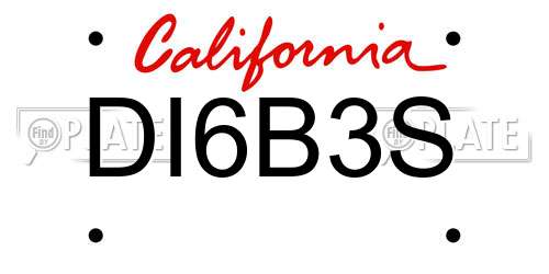 DI6B3S California License Plate
