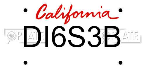DI6S3B California License Plate