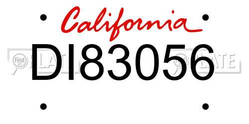 DI83056 California License Plate