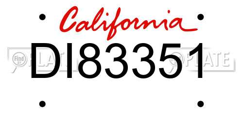 DI83351 California License Plate
