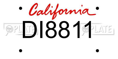 DI8811 California License Plate