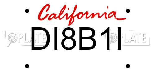 DI8B1I California License Plate