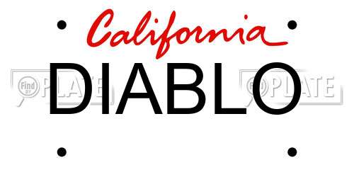 DIABLO California License Plate
