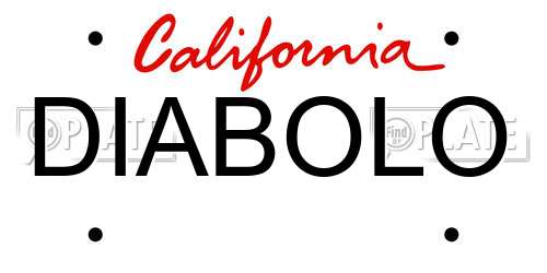 DIABOLO California License Plate