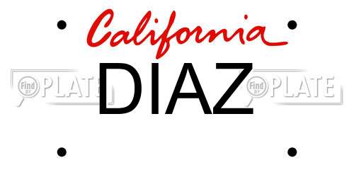 DIAZ California License Plate