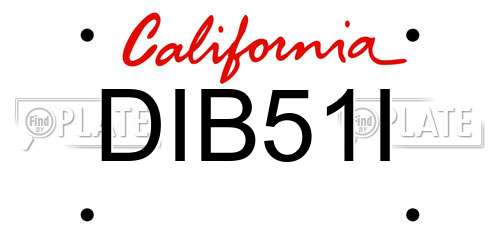 DIB51I California License Plate