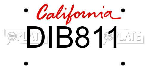 DIB811 California License Plate