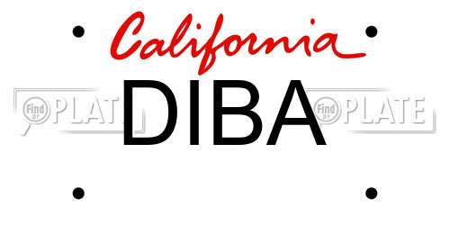 DIBA California License Plate